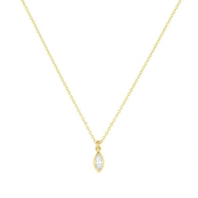 Set & Stones Marquise Birthstone Charm Necklace In Gold