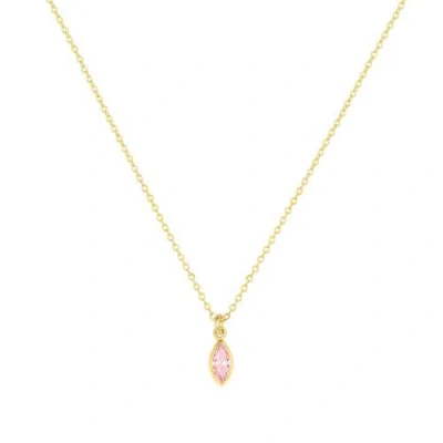 Set & Stones Marquise Birthstone Charm Necklace In Gold