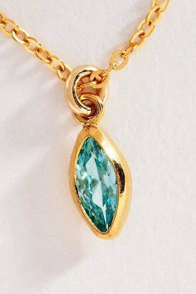 Set & Stones Marquise Birthstone Charm Necklace In Transparent