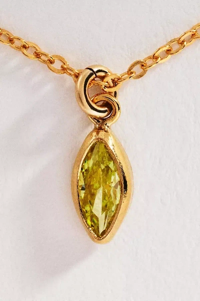 Set & Stones Marquise Birthstone Charm Necklace In Green