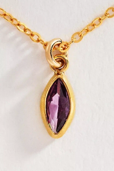 Set & Stones Marquise Birthstone Charm Necklace In Transparent