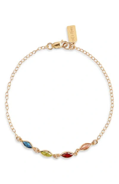 Set & Stones Marquise Multi Birthstone Bracelet In Metallic
