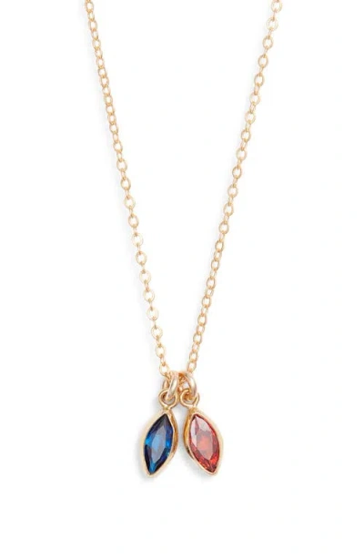 Set & Stones Marquise Multibirthstone Charm Necklace In Gold