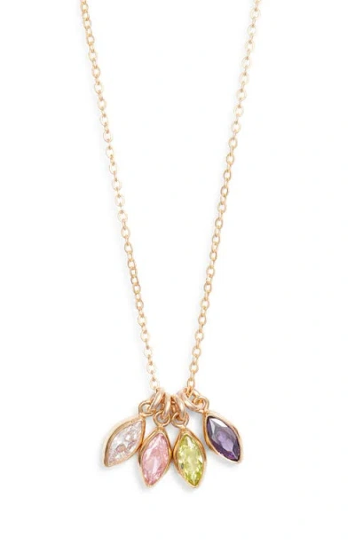 Set & Stones Marquise Multibirthstone Charm Necklace In Gold