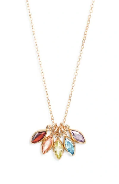 Set & Stones Marquise Multibirthstone Charm Necklace In Gold