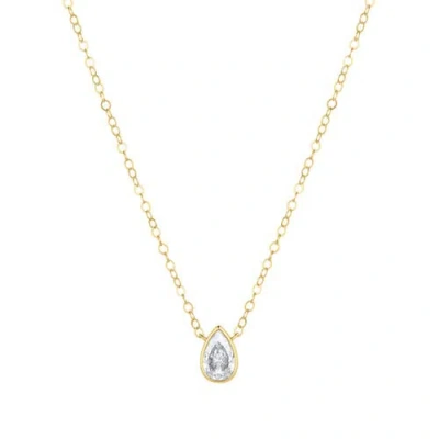 Set & Stones Mavis Teardrop Solitaire Necklace In Gold