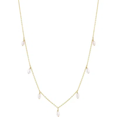 Set & Stones Meri Pearl Necklace In Brown