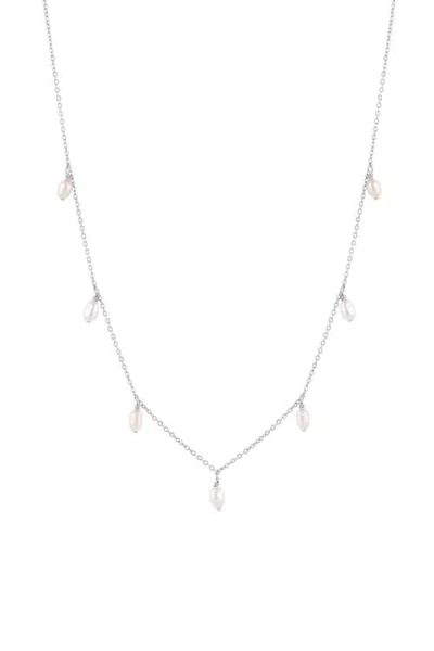 Set & Stones Meri Pearl Necklace In Metallic