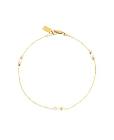Set & Stones Michelle Pearl Anklet In Gold