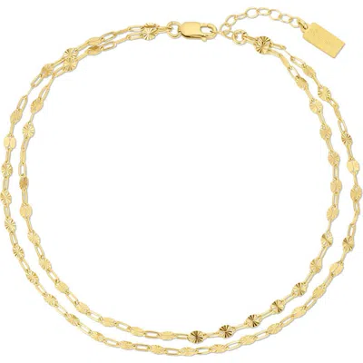 Set & Stones Millie Layered Anklet In Pattern