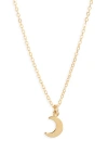 Set & Stones Moon Charm Necklace In Gold