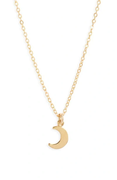 Set & Stones Moon Charm Necklace In Gold