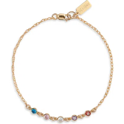 Set & Stones Multi Birthstone Bracelet In Gold