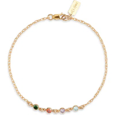 Set & Stones Multi Birthstone Bracelet In Gold