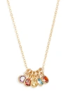Set & Stones Multi Birthstone Charm Necklace In Gold