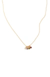 Set & Stones Multi Birthstone Charm Necklace In Gold