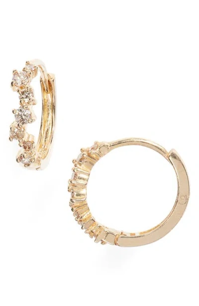 Set & Stones Odessa Diamond Huggie Hoop Earrings In Gold