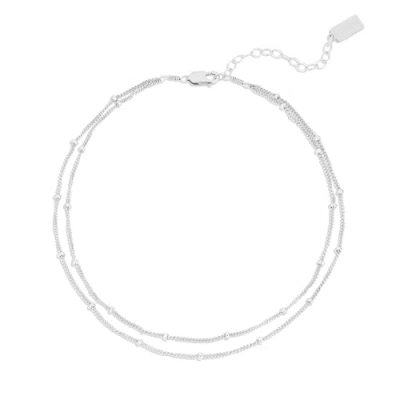 Set & Stones Palmer Layered Anklet In White