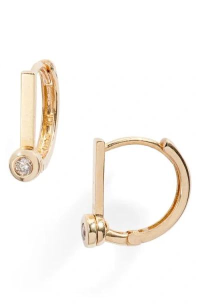 Set & Stones Paris Diamond Huggie Hoop Earrings In Gold