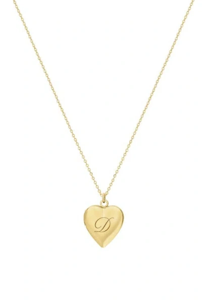 Set & Stones Roxy Heart Locked Initial Necklace In Gold