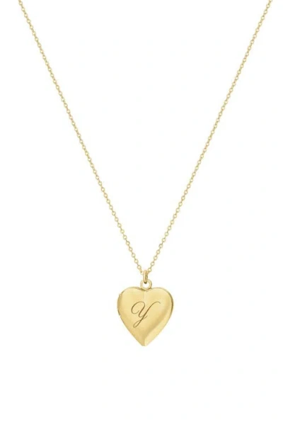 Set & Stones Roxy Heart Locked Initial Necklace In Yellow