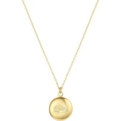 Set & Stones Ruby Birth Flower Necklace In Gold