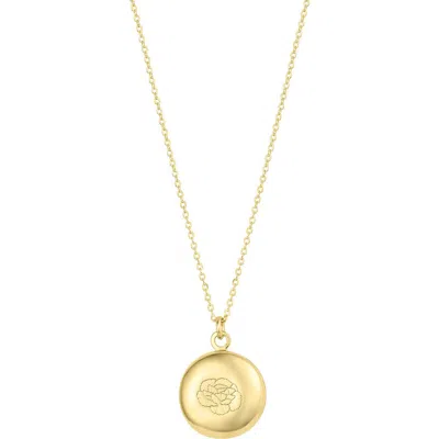 Set & Stones Ruby Birth Flower Necklace In Gold