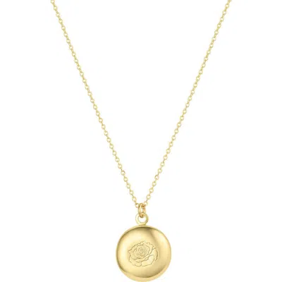 Set & Stones Ruby Birth Flower Necklace In Gold