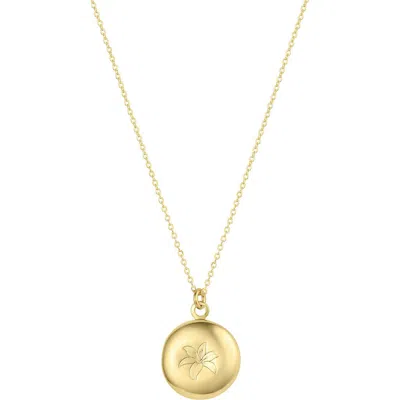 Set & Stones Ruby Birth Flower Necklace In Gold