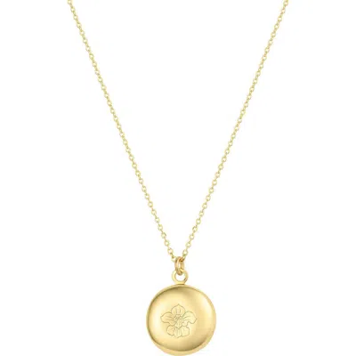 Set & Stones Ruby Birth Flower Necklace In Gold
