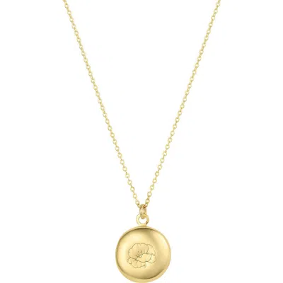 Set & Stones Ruby Birth Flower Necklace In Gold