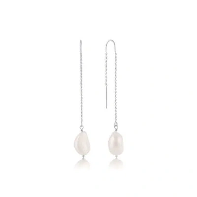 Set & Stones Sabina Pearl Threader Earrings In Transparent