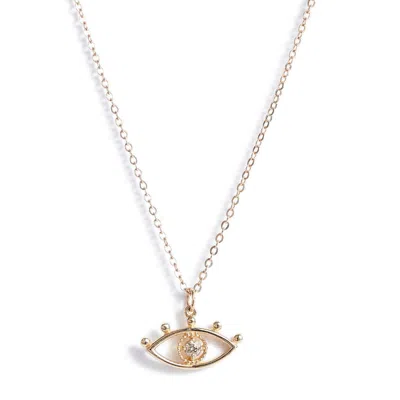 Set & Stones Santorini Diamond Evil Eye Pendant Necklace In Gold