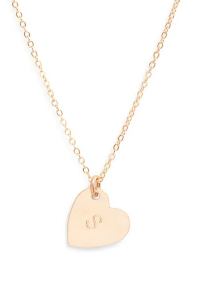 Set & Stones Sophia Initial Heart Pendant Necklace In Gold