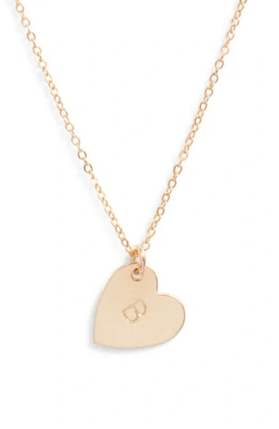 Set & Stones Sophia Initial Heart Pendant Necklace In Gold/b