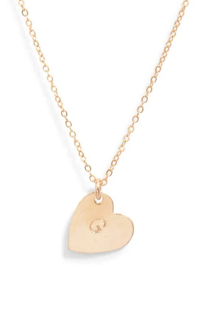 Set & Stones Sophia Initial Heart Pendant Necklace In Gold/g