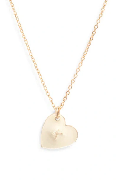 Set & Stones Sophia Initial Heart Pendant Necklace In Gold
