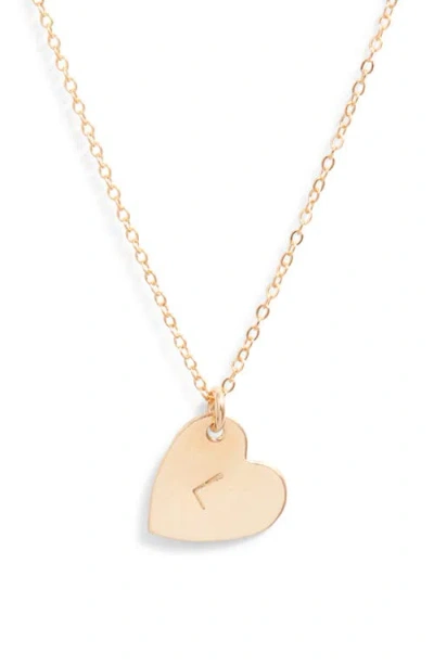 Set & Stones Sophia Initial Heart Pendant Necklace In Gold/l