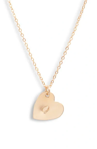 Set & Stones Sophia Initial Heart Pendant Necklace In Gold/o