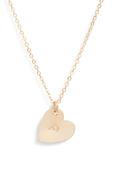 Set & Stones Sophia Initial Heart Pendant Necklace In Gold/p