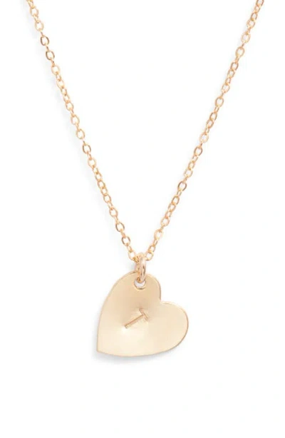 Set & Stones Sophia Initial Heart Pendant Necklace In Gold/t
