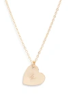 Set & Stones Sophia Initial Heart Pendant Necklace In Gold/w