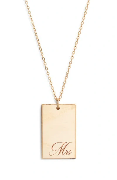 Set & Stones Stella Mrs Pendant Necklace In Gold