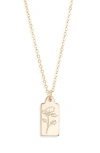 Set & Stones Tawney Birth Flower Pendant Necklace In Gold