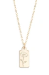 Set & Stones Tawney Birth Flower Pendant Necklace In Brown