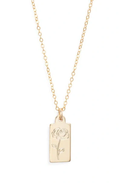 Set & Stones Tawney Birth Flower Pendant Necklace In Gold