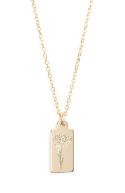 Set & Stones Tawney Birth Flower Pendant Necklace In Gold