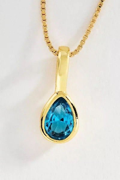 Set & Stones Teardrop Birthstone Necklace In Gold