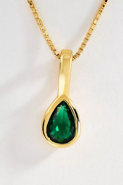 Set & Stones Teardrop Birthstone Necklace In Gold