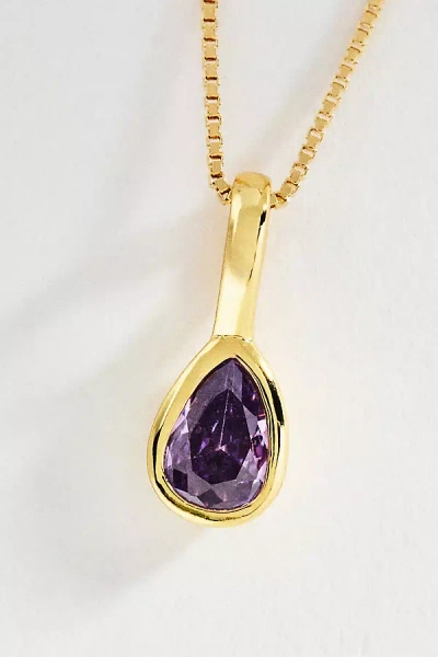 Set & Stones Teardrop Birthstone Necklace In Gold
